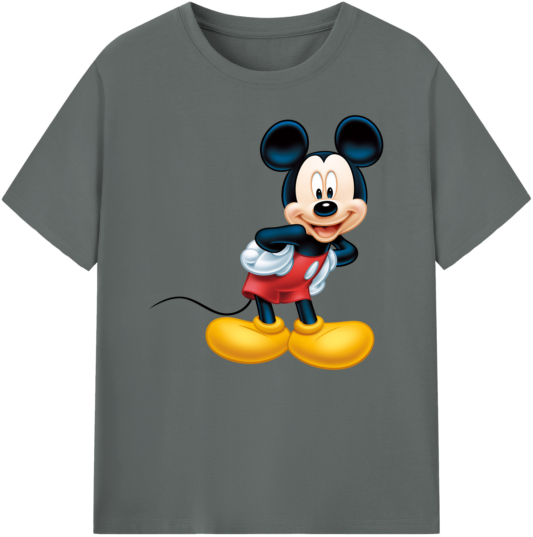 ミッキーマウス Mickey Mouse 綿100％ メンズ半袖Tシャツ｜肌触りやわらか＆通気性